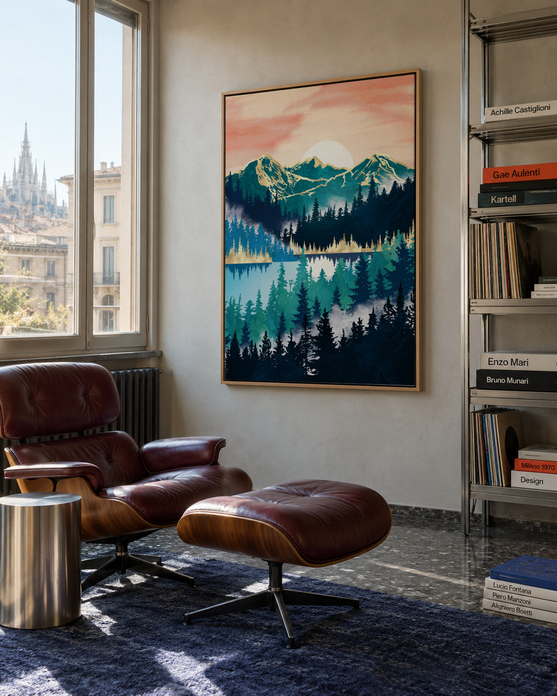 Lake Mist - Framed canvas in an interior