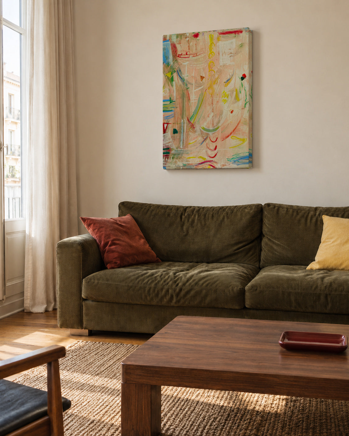Fluyendo - Unframed canvas in an interior