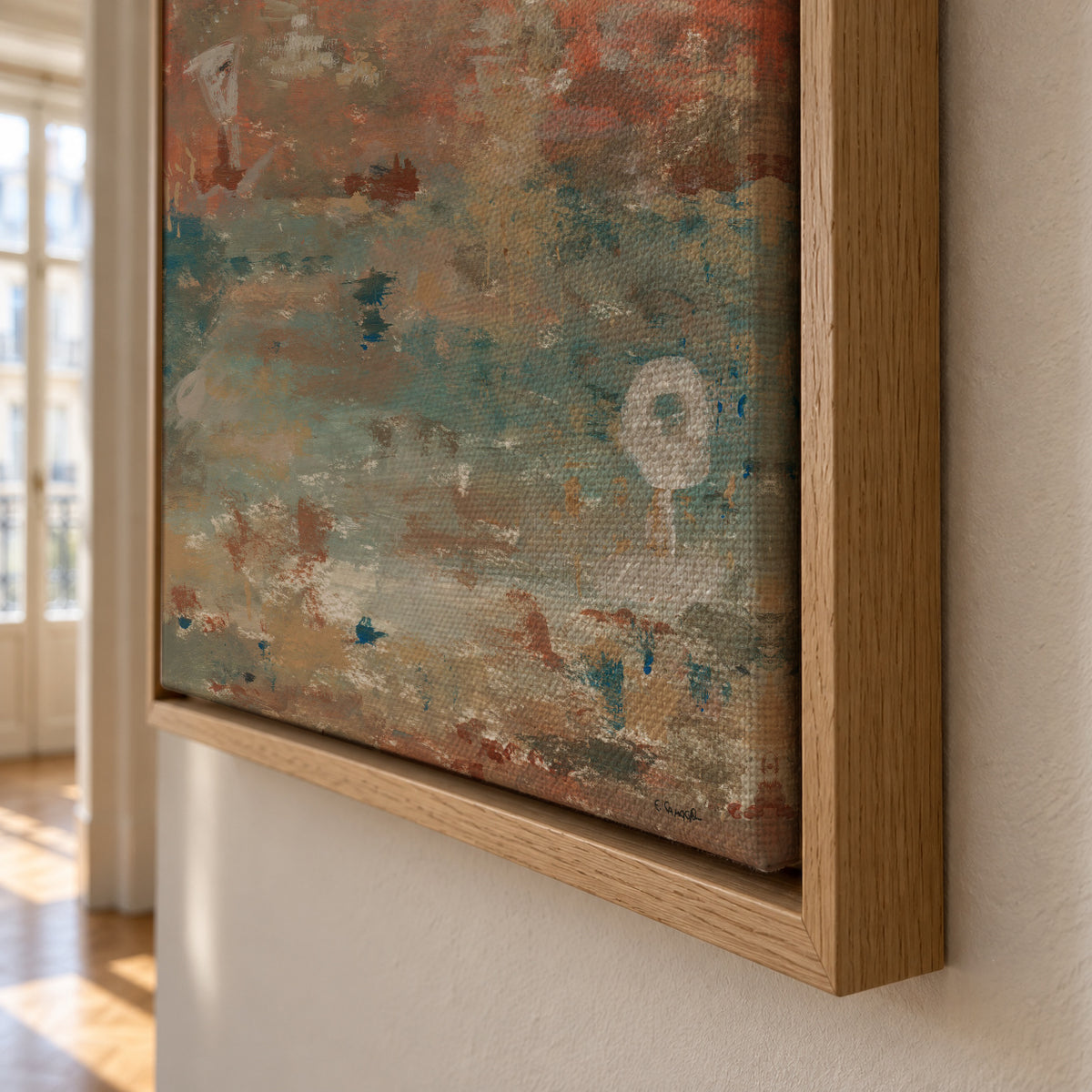 Mar y tierra - Framed canvas detail
