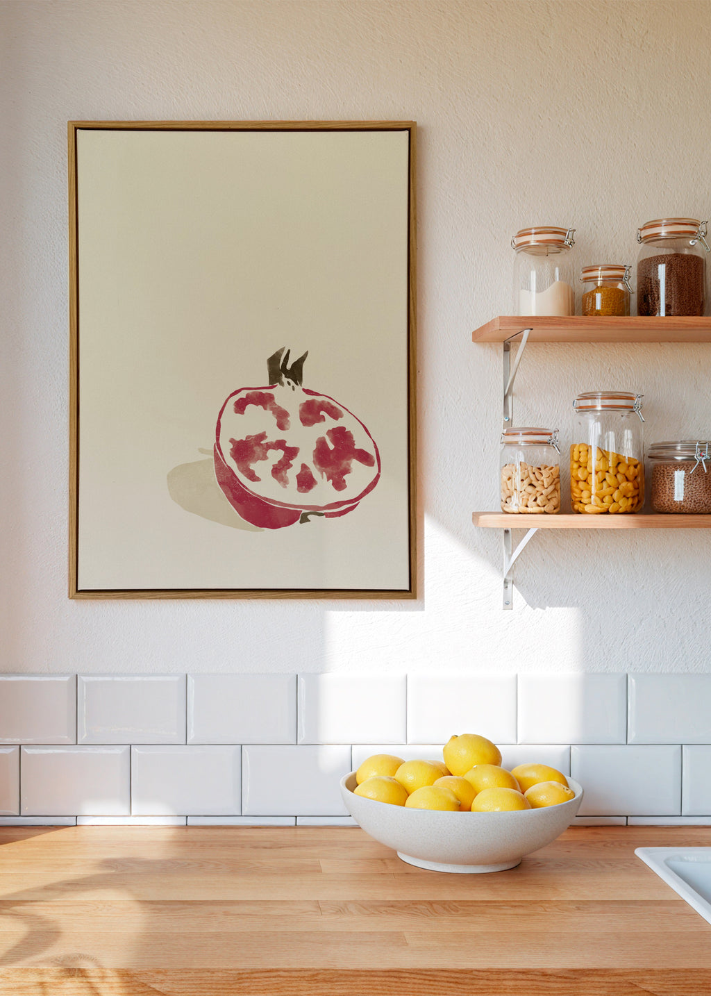 Tropical Grenade - Framed canvas in an interior