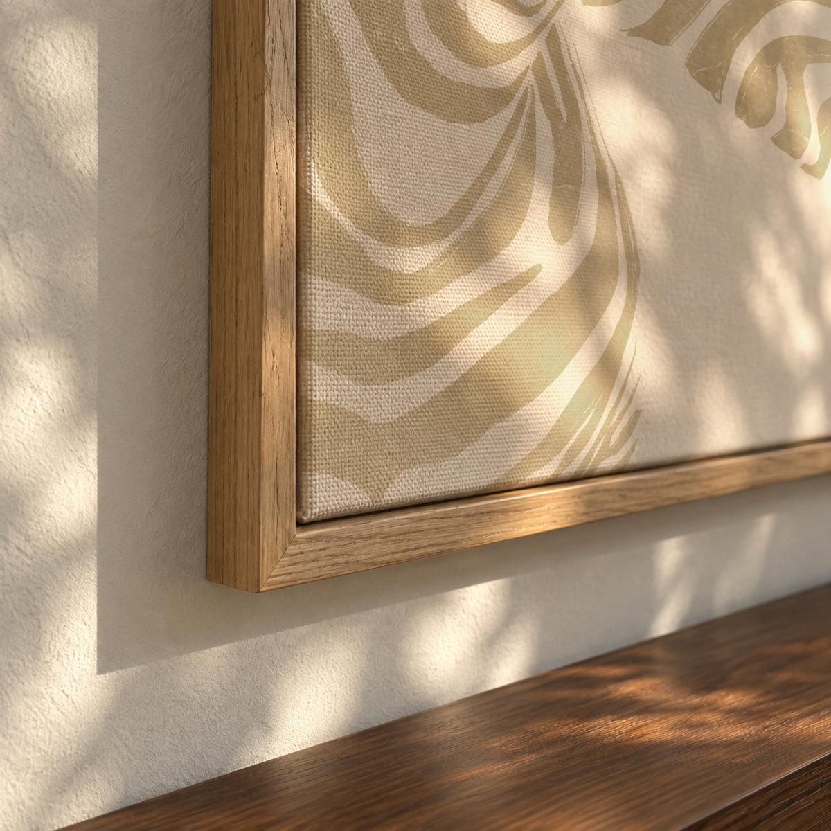 Beige Zebra - Framed canvas detail