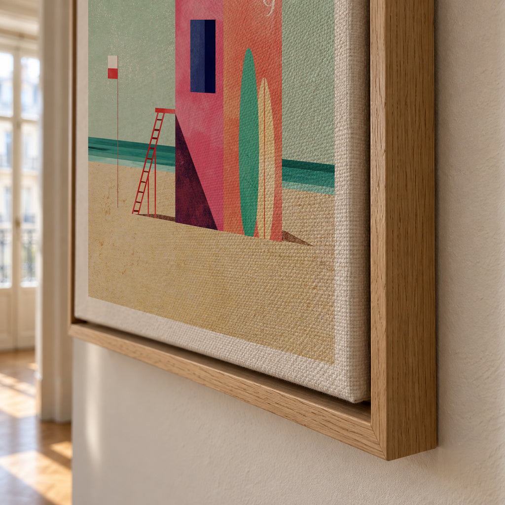 Surf Hut - Framed canvas detail