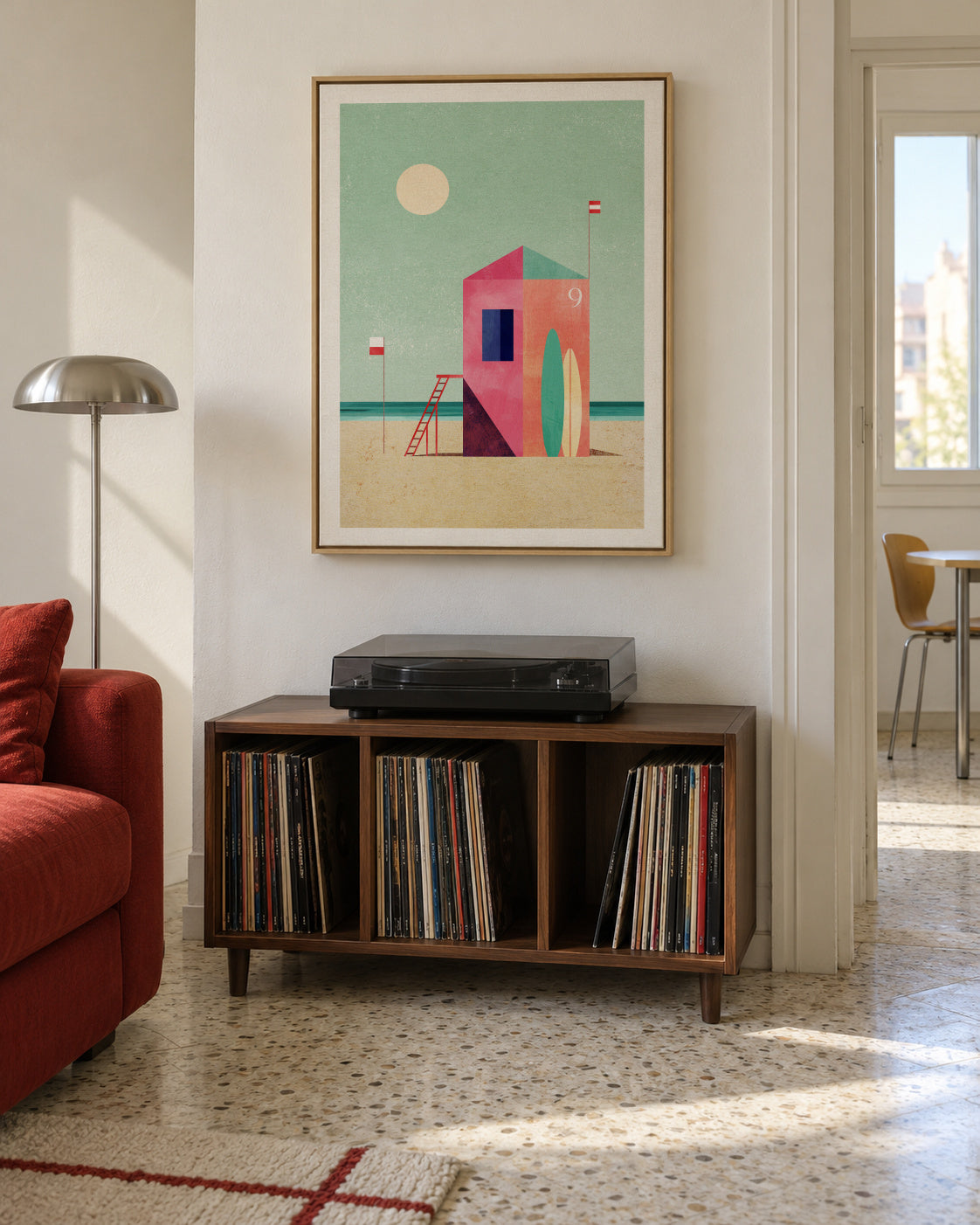 Surf Hut - Framed canvas in an interior