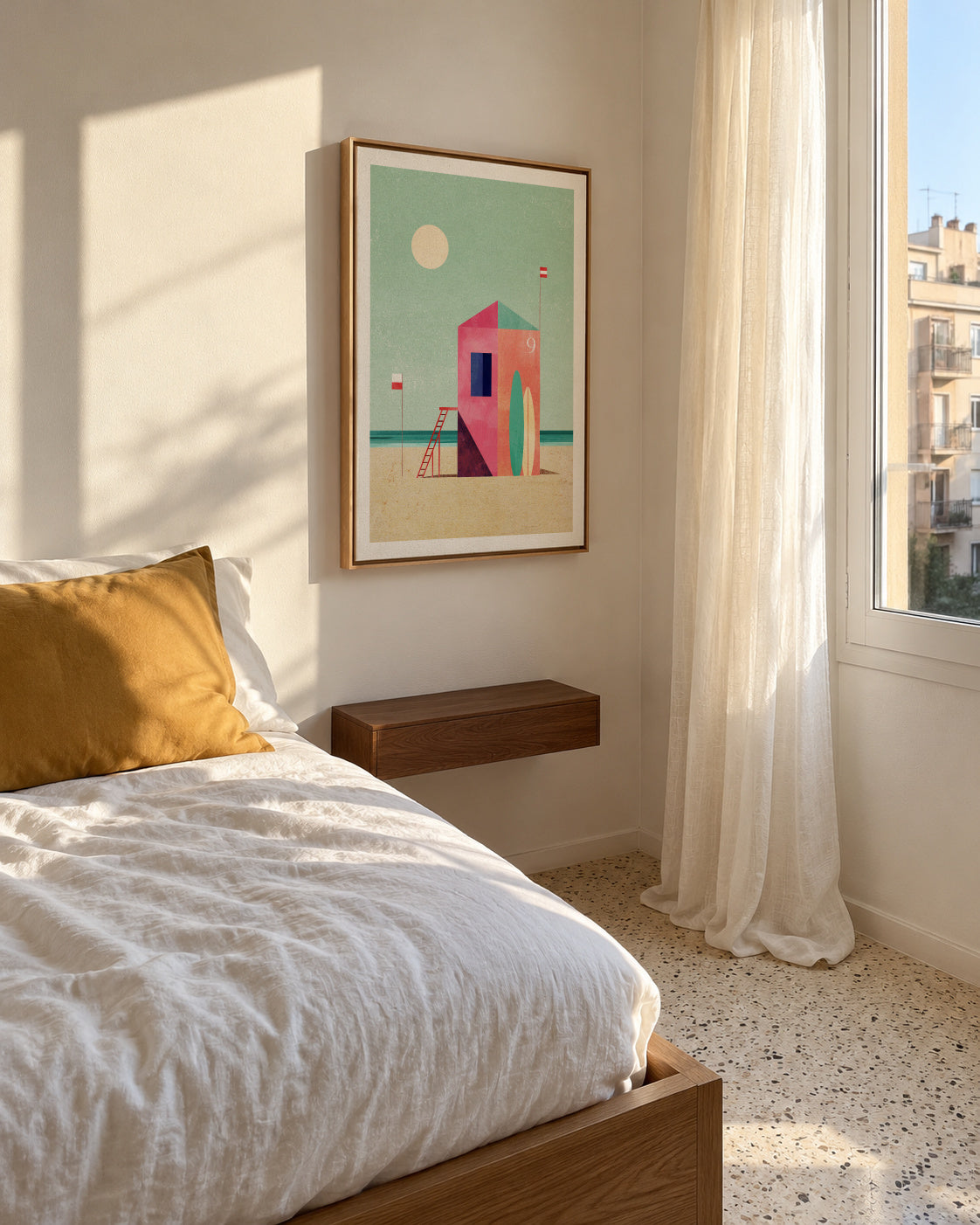 Surf Hut - Framed canvas in an interior