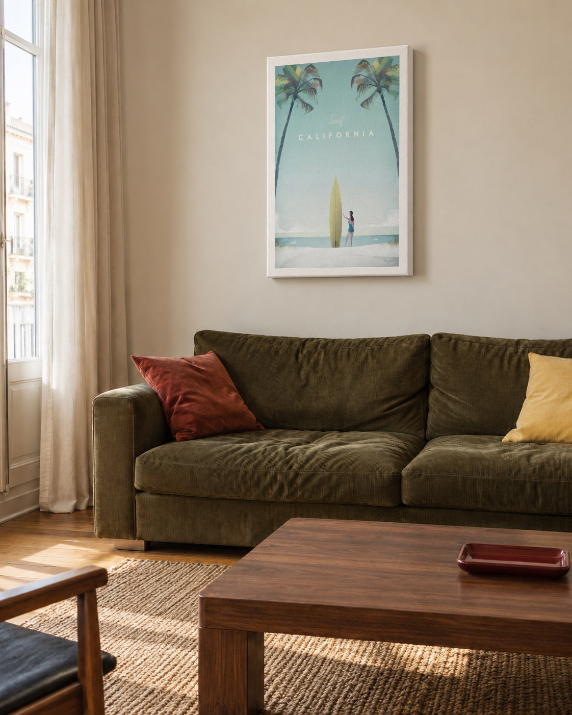 California - Unframed canvas in an interior