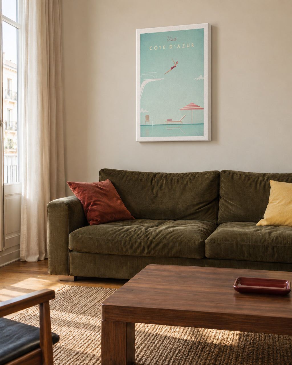 Cote d'Azur - Unframed canvas in an interior
