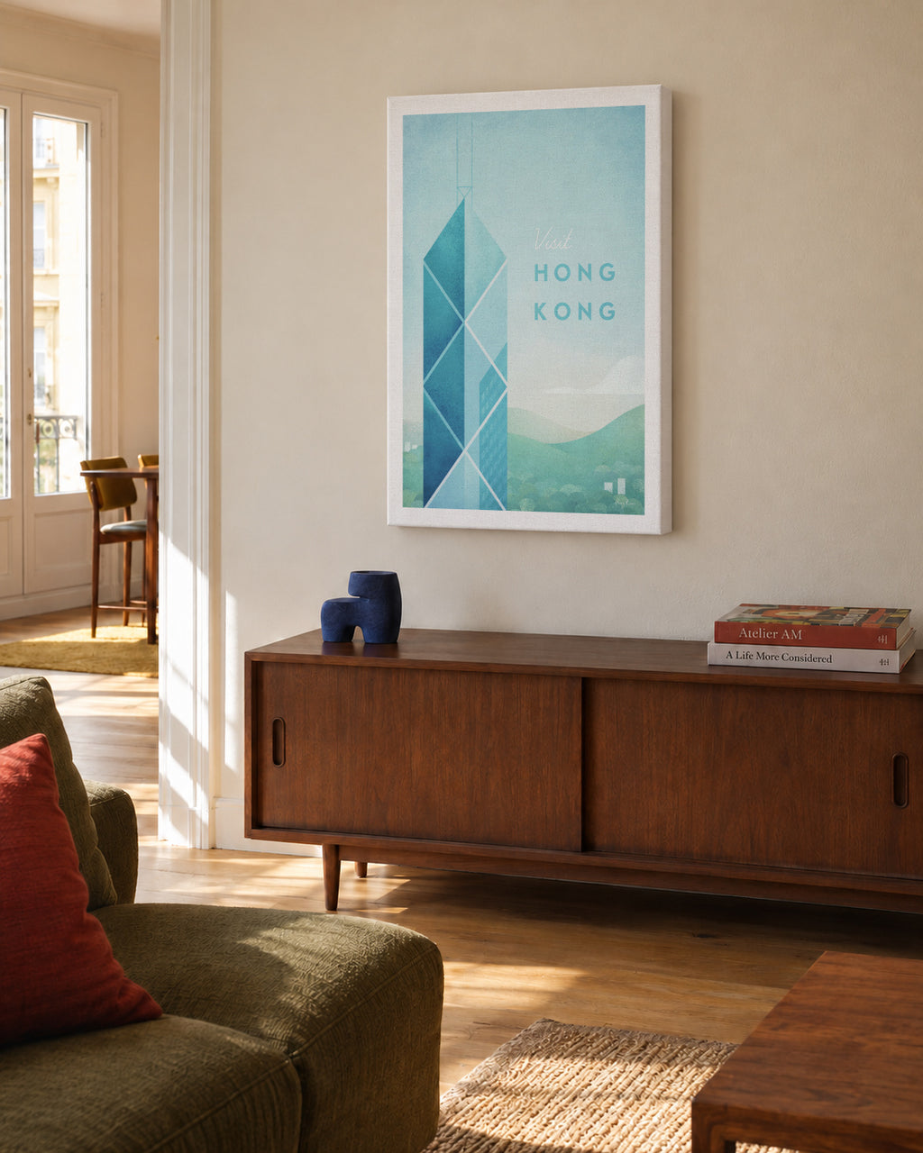 Hong Kong - Unframed canvas in an interior