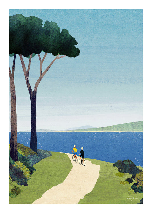 Landscape art Cycling by the sea