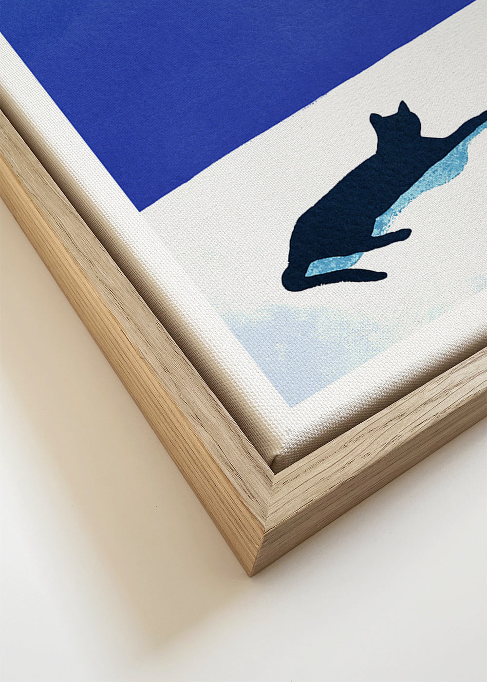 Landscape art Black cat - siesta on the roof