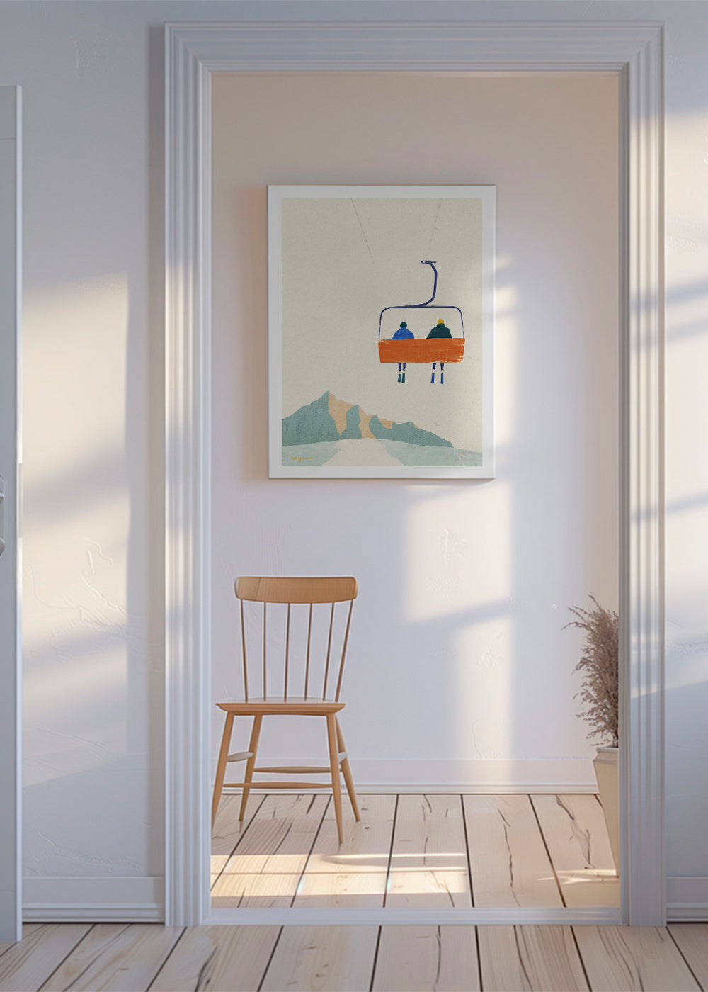 Illustration Ski day - chairlift