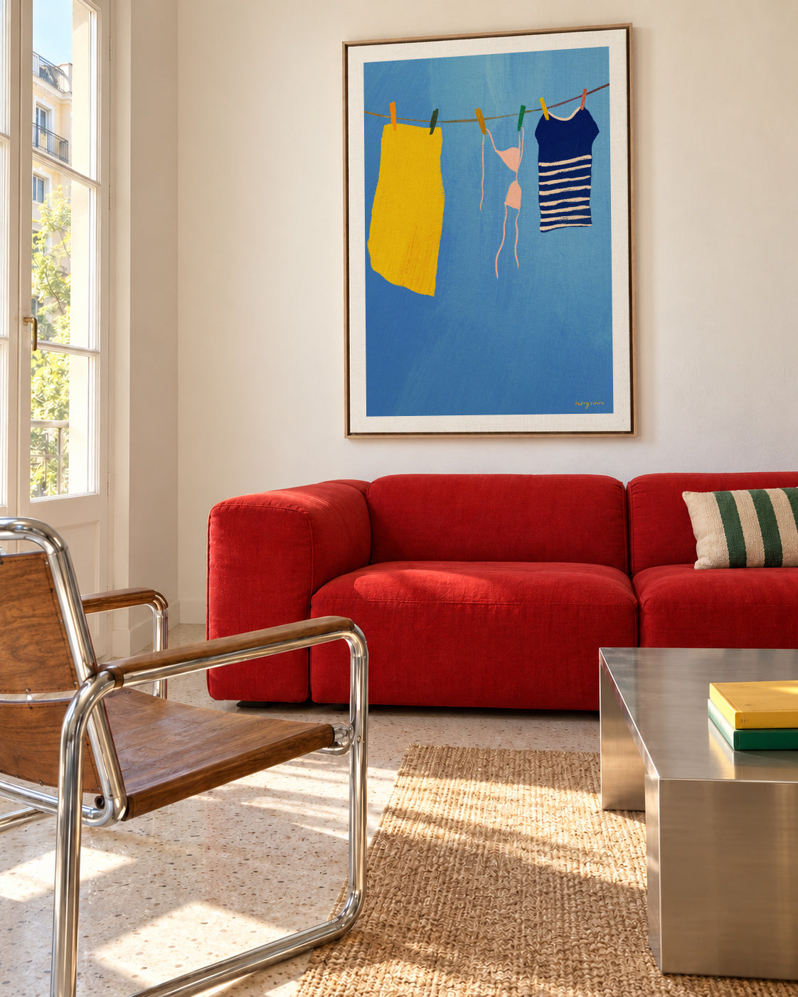 Summer laundry - Framed canvas in an interior