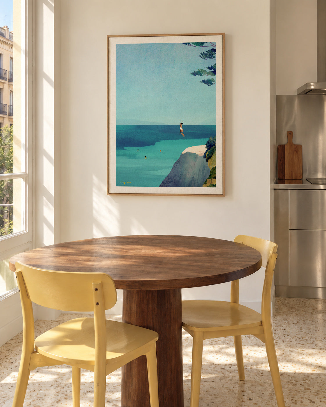 Leap - sea swimming adventure - Framed canvas in an interior