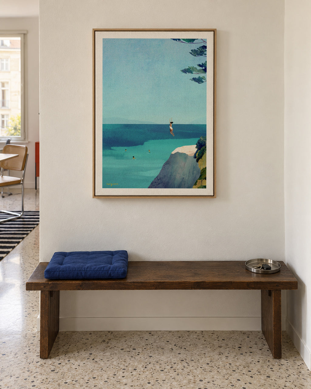Leap - sea swimming adventure - Framed canvas in an interior