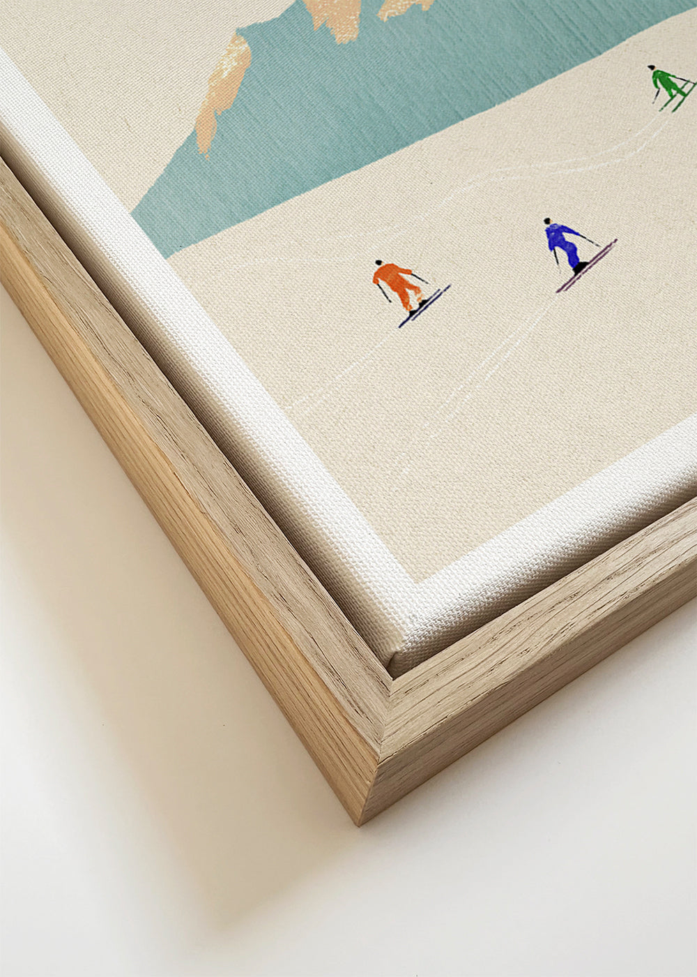 Landscape art Happy skiers