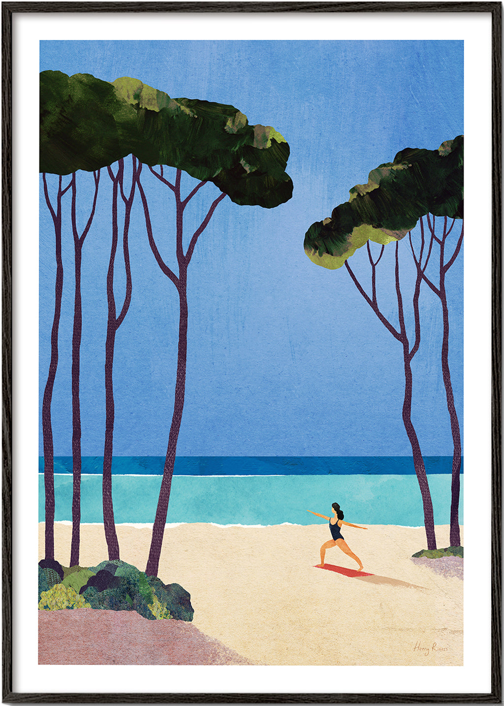 Landscape art Beach yoga