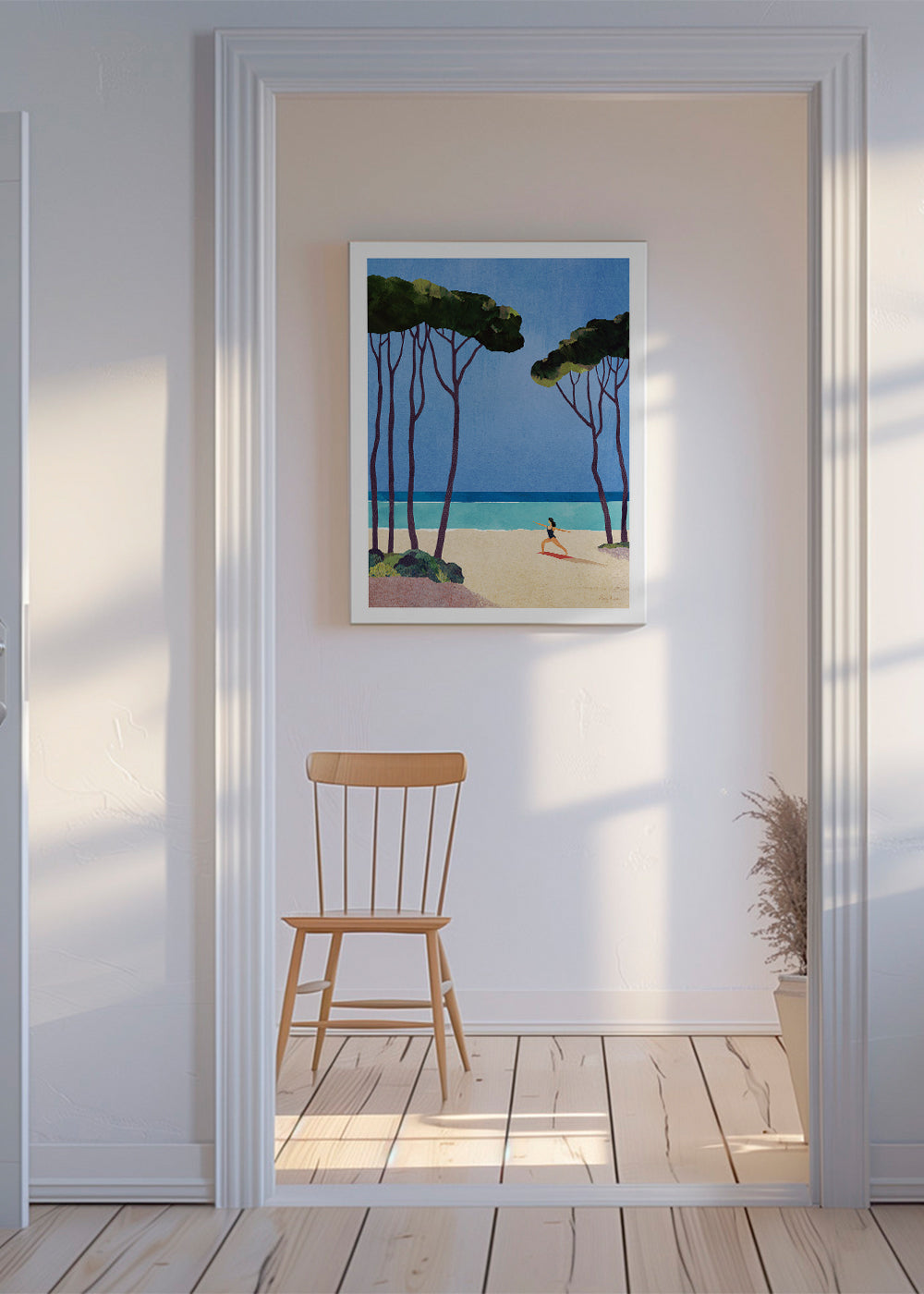 Landscape art Beach yoga