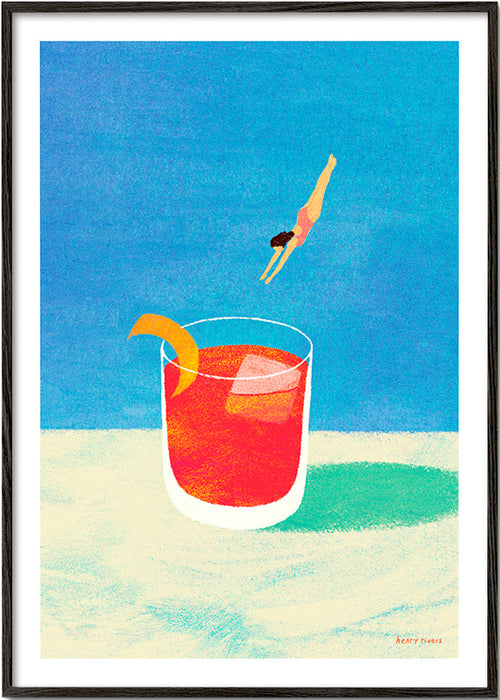 Kitchen art: Negroni dive scene – Black Frame