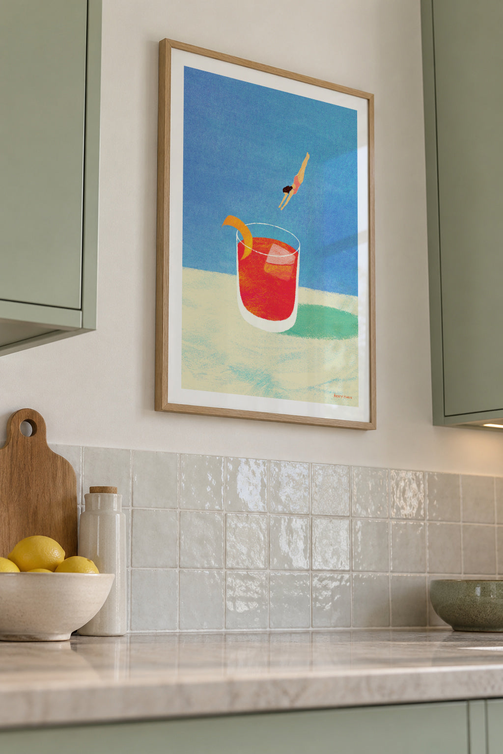 Negroni Please - Framed poster in an interior
