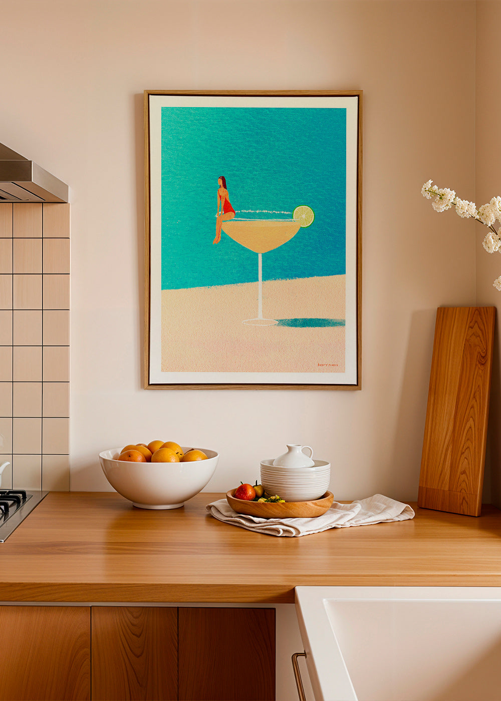 Kitchen art: Margarita glass illustration – Canvas1