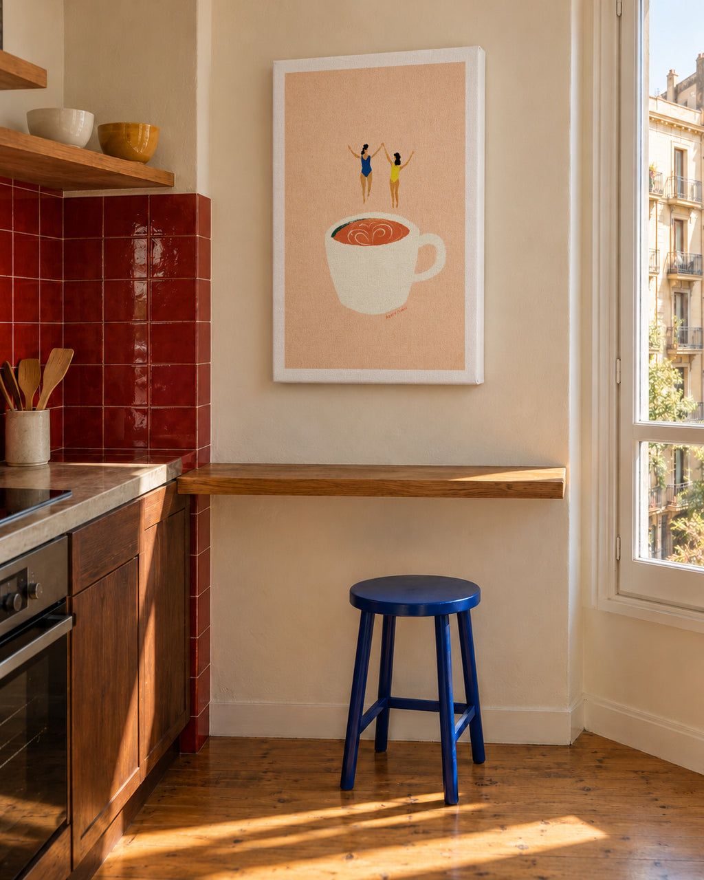 Coffee Party - Unframed canvas in an interior