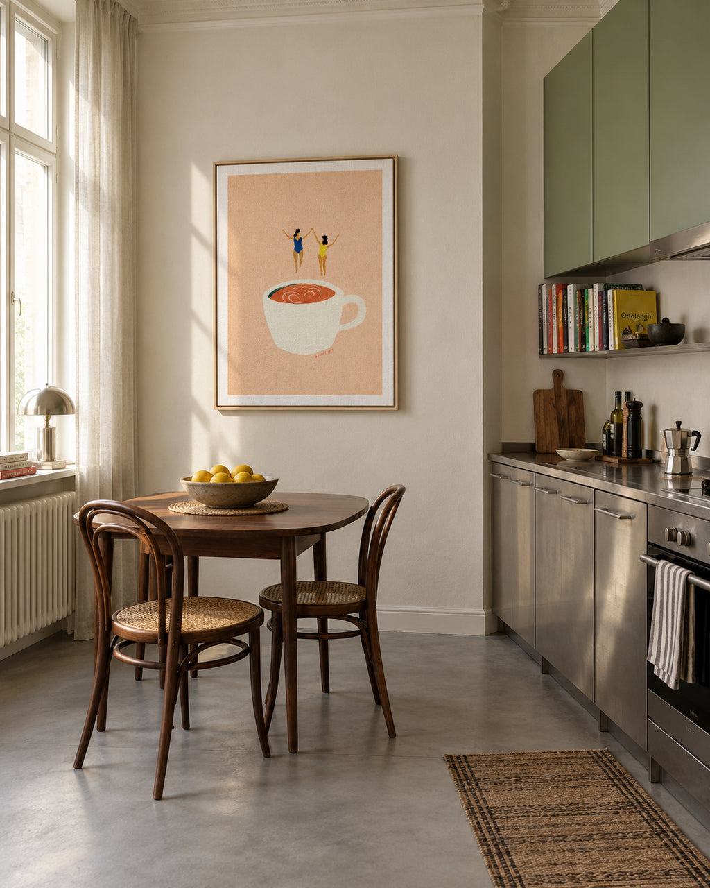 Coffee Party - Framed canvas in an interior