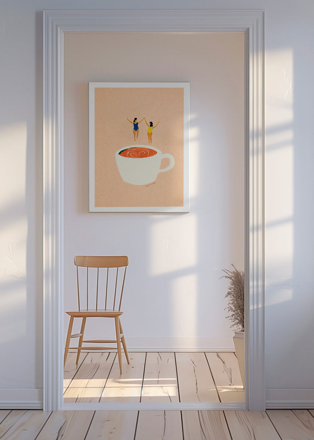 Kitchen art with cup and swimmers – Canvas