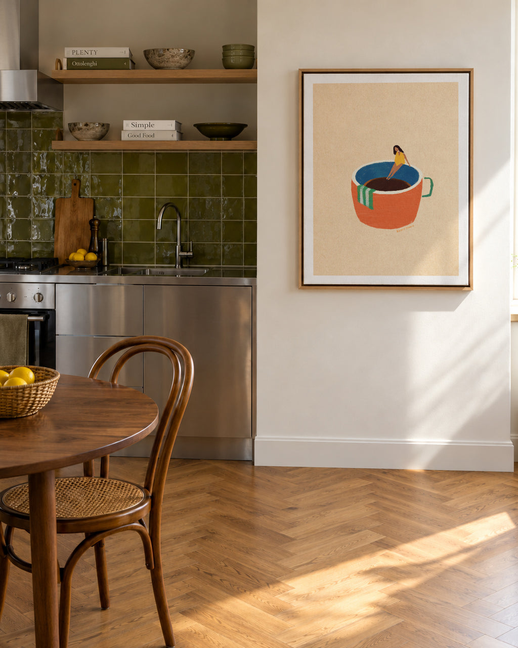 Espresso dip - Framed canvas in an interior