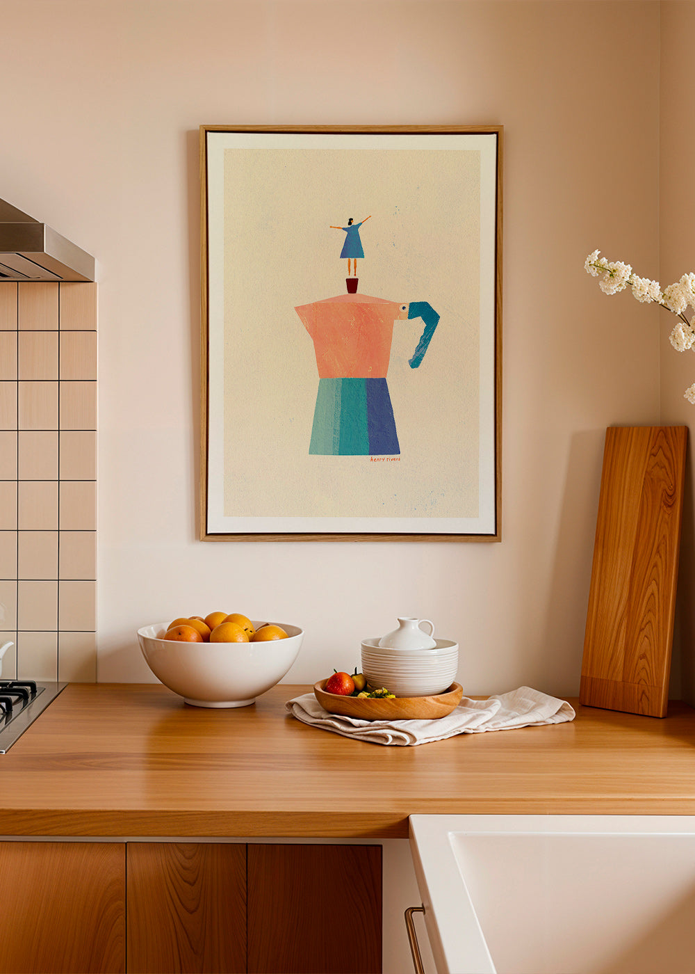 Kitchen art with playful moka silhouette – Canvas2