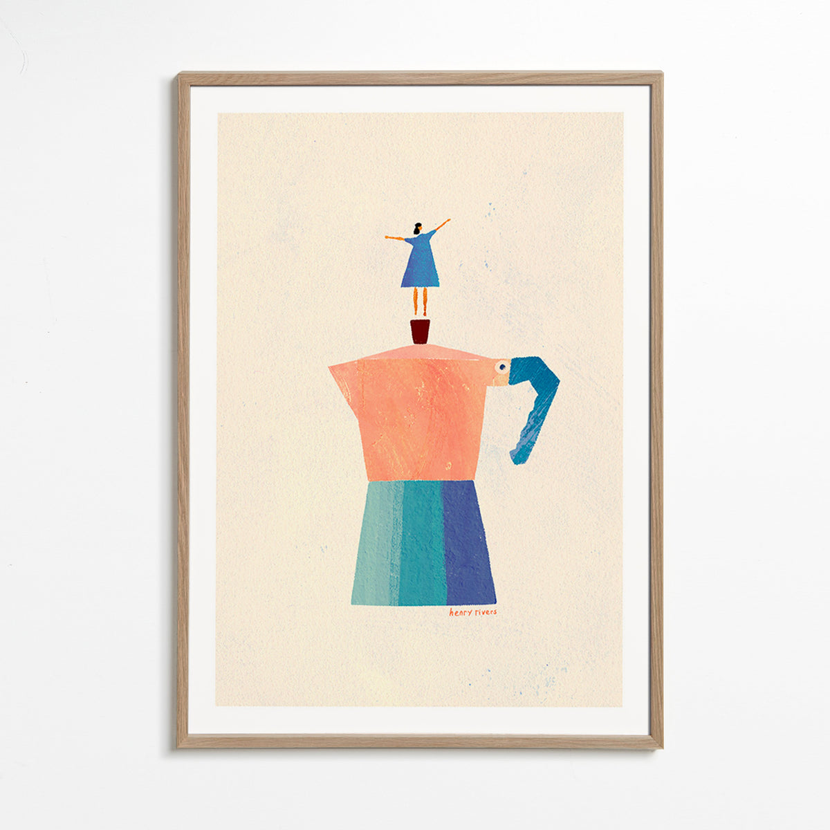 Kitchen art with playful moka silhouette – Oak Frame