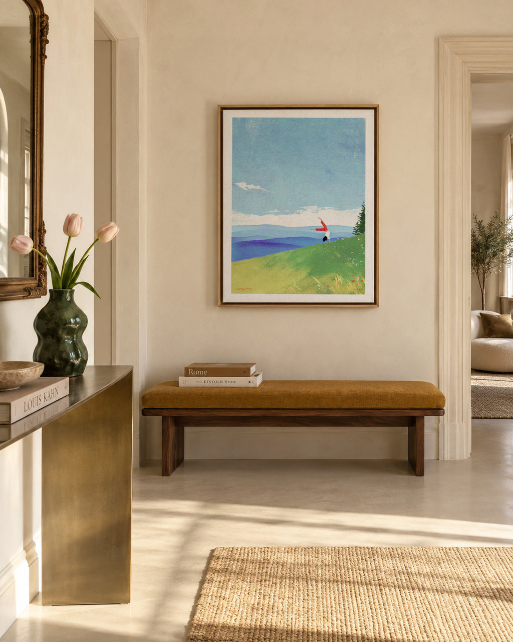 Hello summer - Framed canvas in an interior