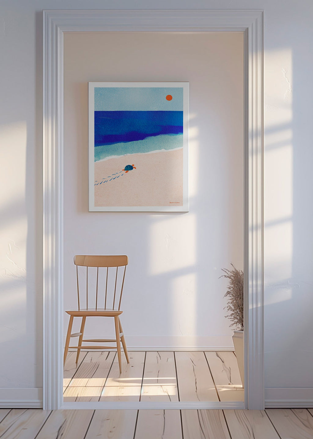 Turtle by the Sea Illustration – Canvas