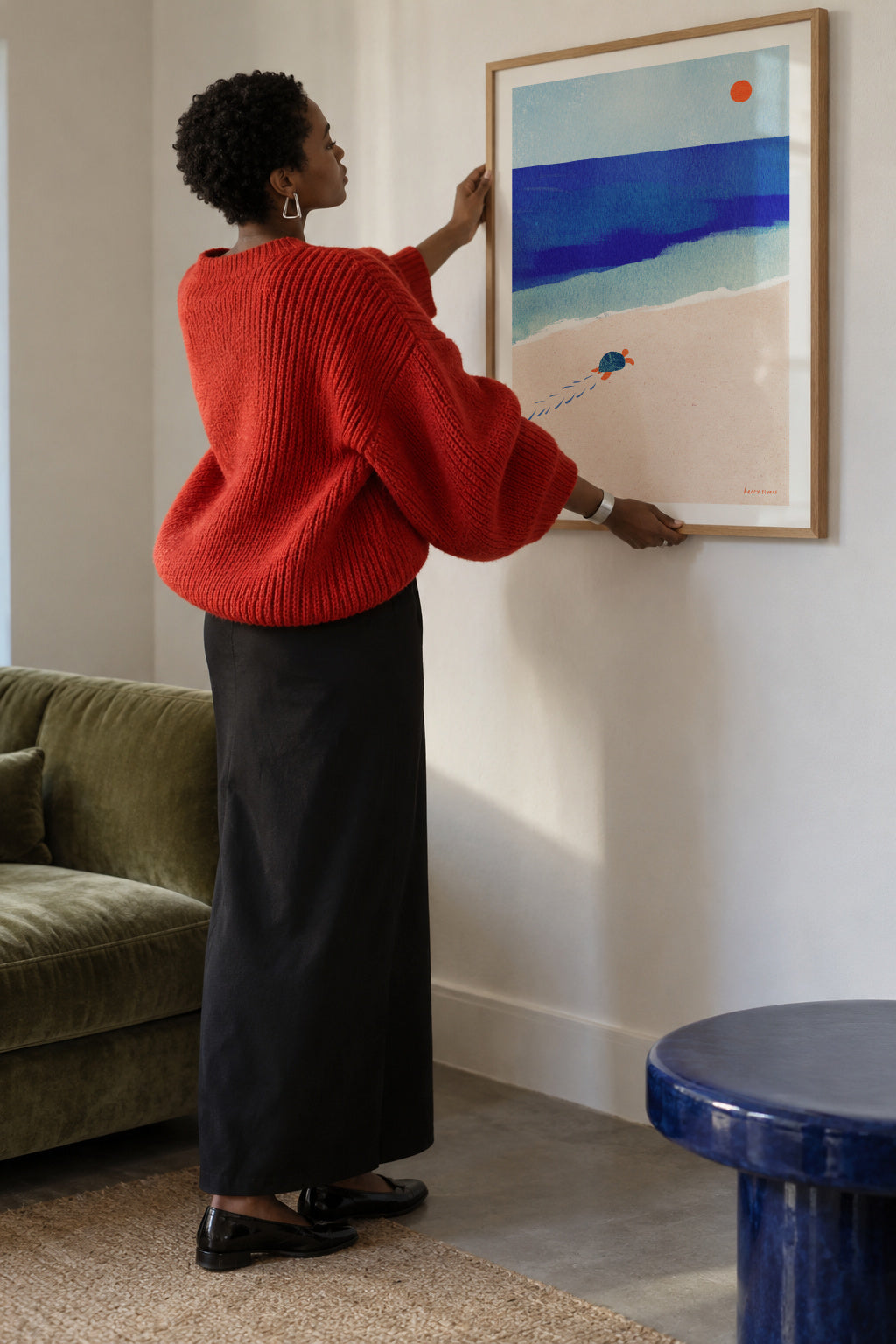Following the sun - Framed poster in an interior