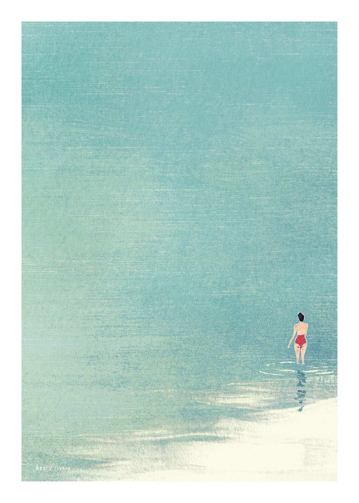 Last swim of the day - Unframed art print