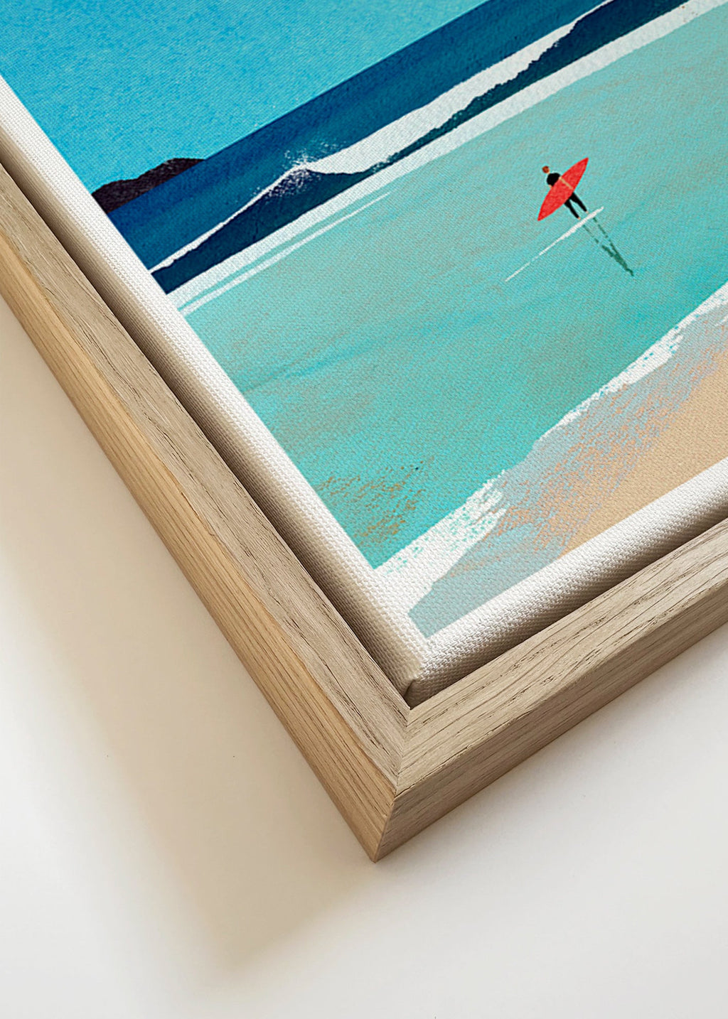 Sports art: surfer on the shore – Canvas detail