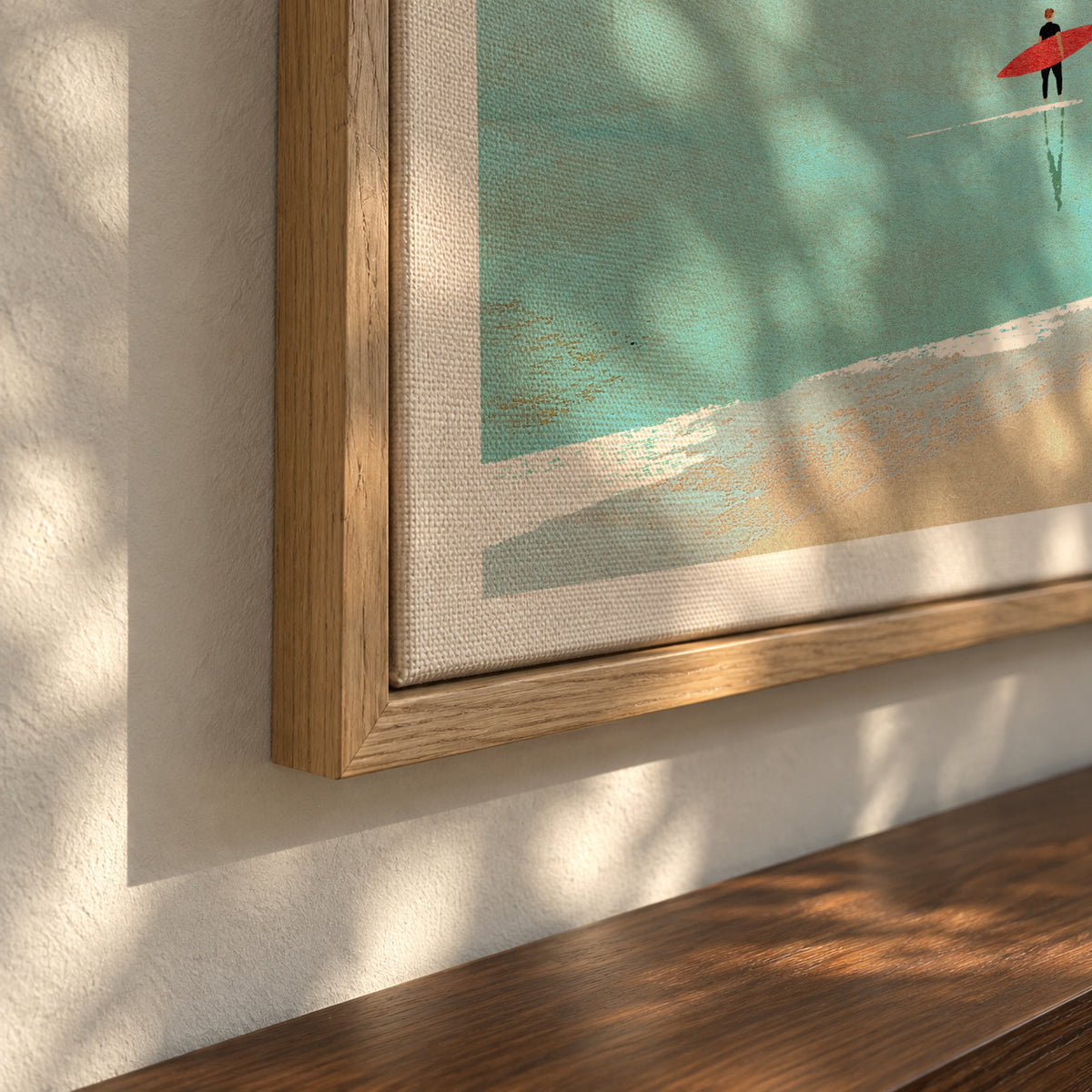 Morning surf - Framed canvas detail
