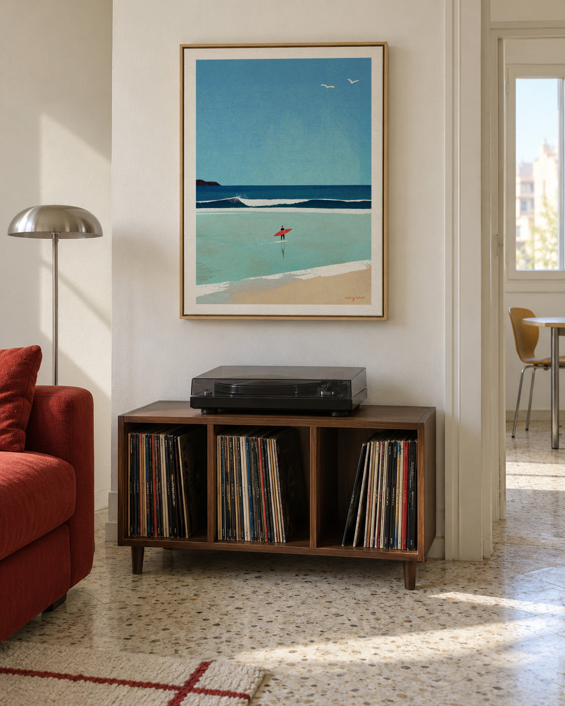 Morning surf - Framed canvas in an interior