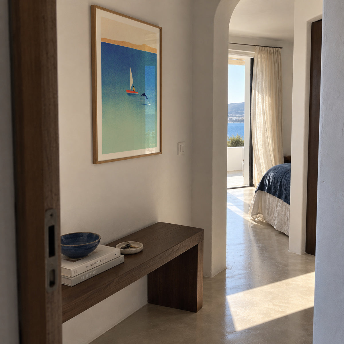 My dolphin friend - Framed poster in an interior