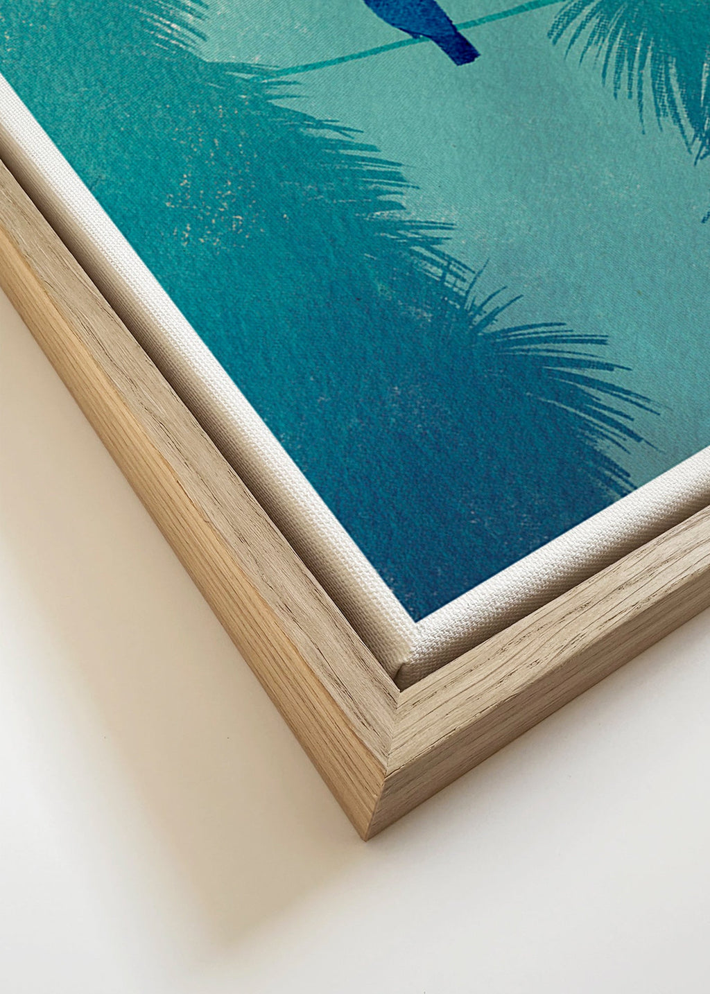 Toucan illustration on tropical perch – Canvas detail