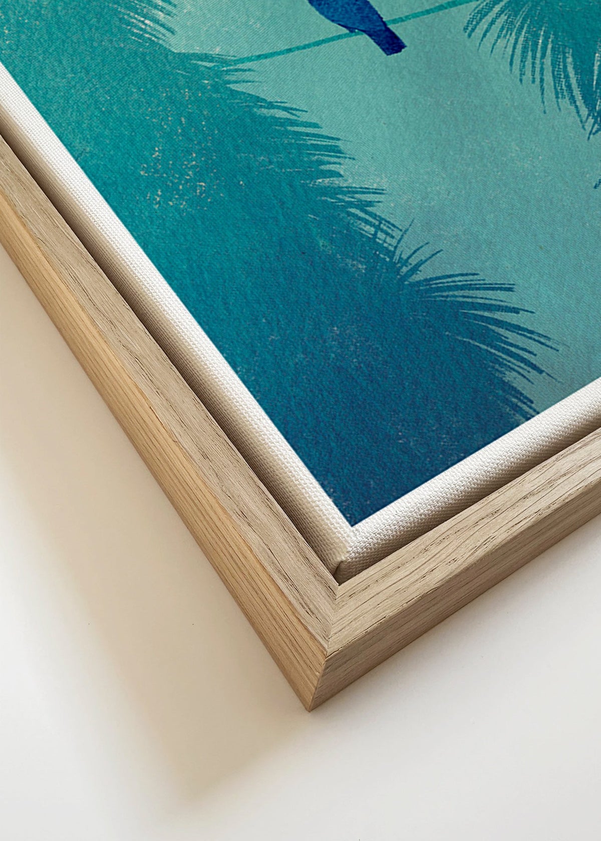 Toucan illustration on tropical perch – Canvas detail