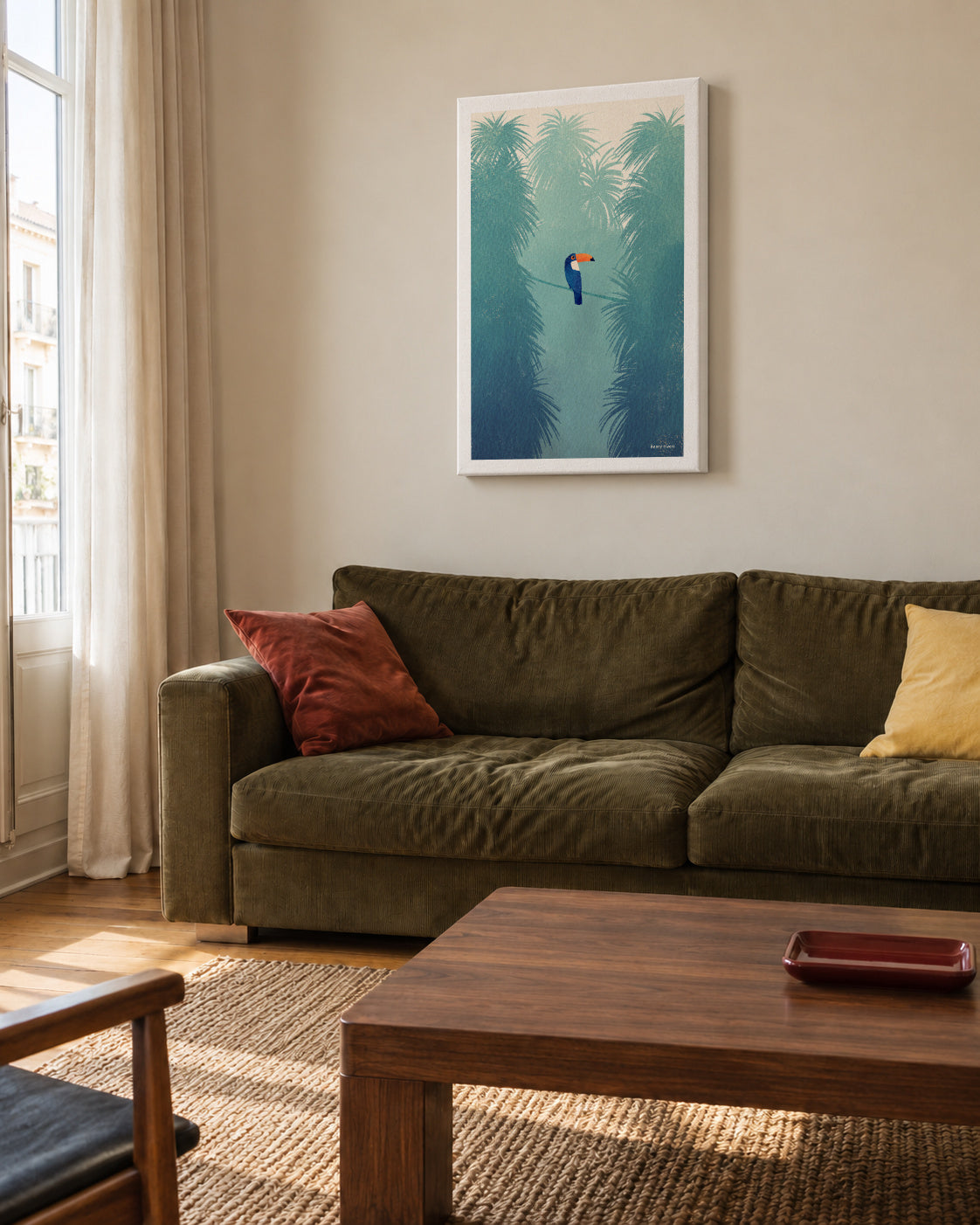 Toucan - Unframed canvas in an interior