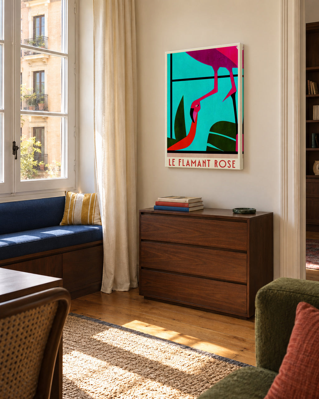 Le Flamant Rose? - Unframed canvas in an interior