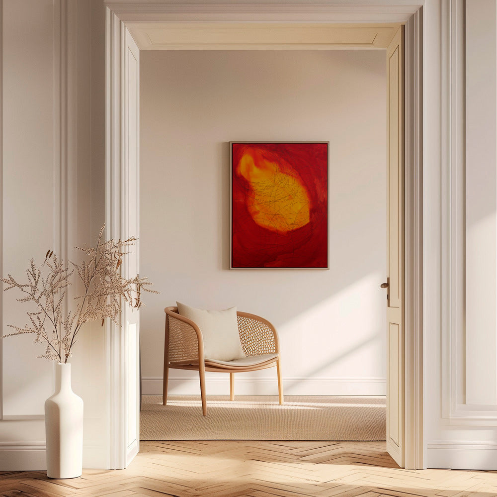 Abstract artwork in red and yellow – Canvas1