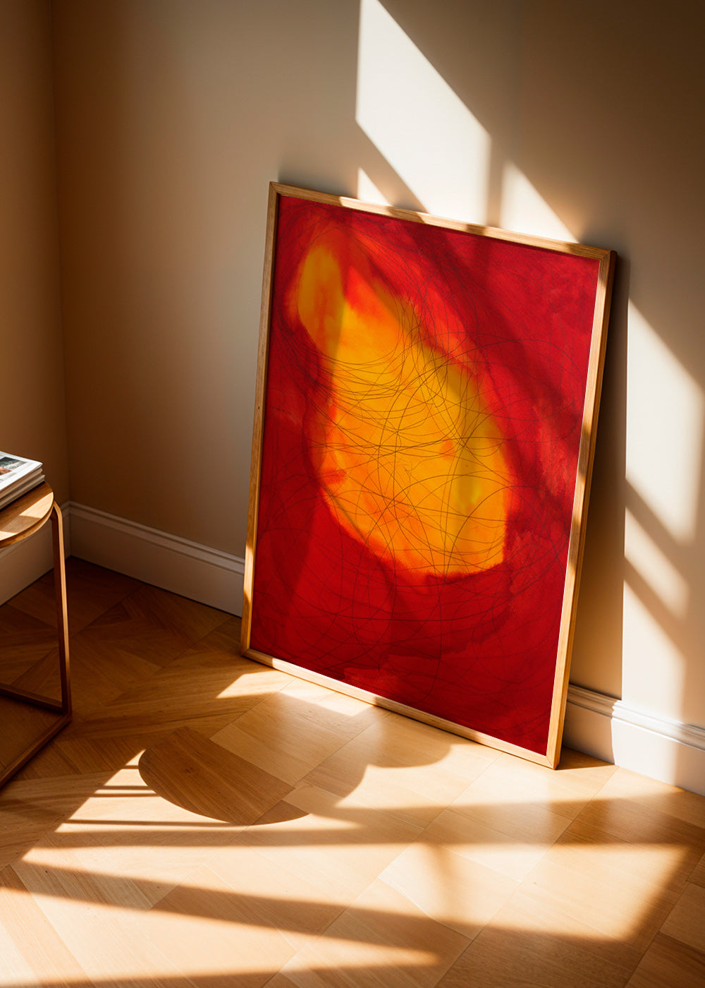 Abstract artwork in red and yellow – Product2