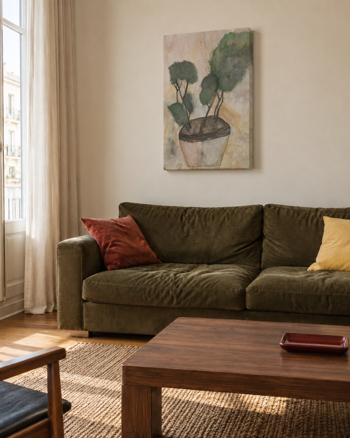 Un quadre imponent - Aina Fuster - Unframed canvas in an interior