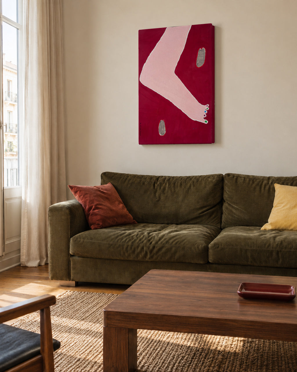 Mi pie en verano - Alicia Merino - Unframed canvas in an interior
