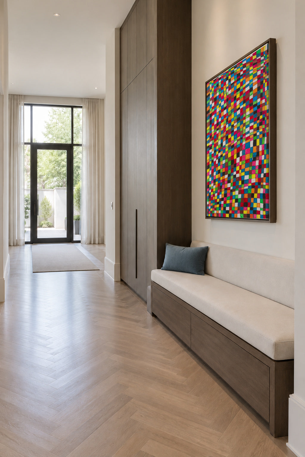 Hi som tots? - Miguel Ángel Juan - Framed canvas in an interior