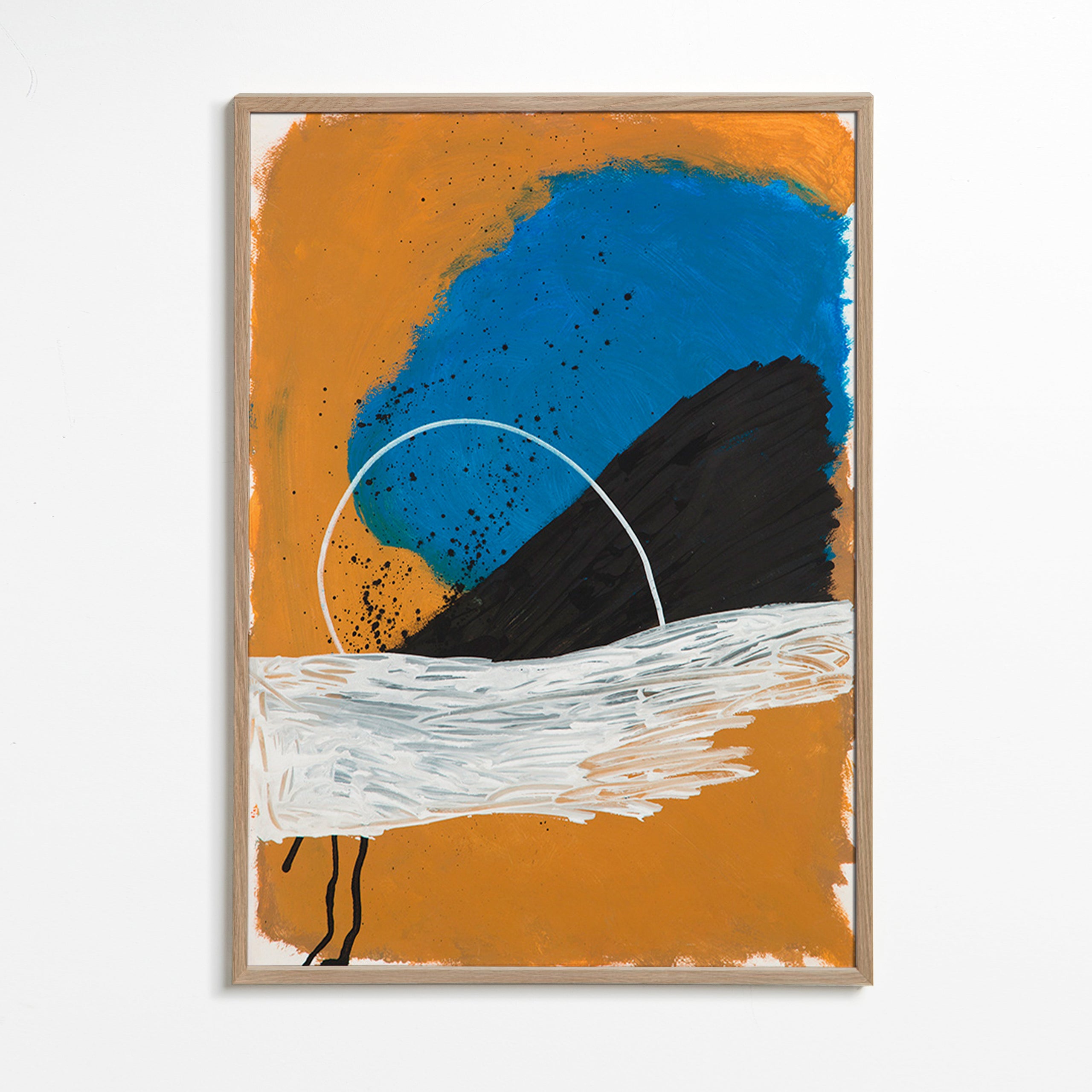 Abstract artwork arch over sea tones – Oak Frame