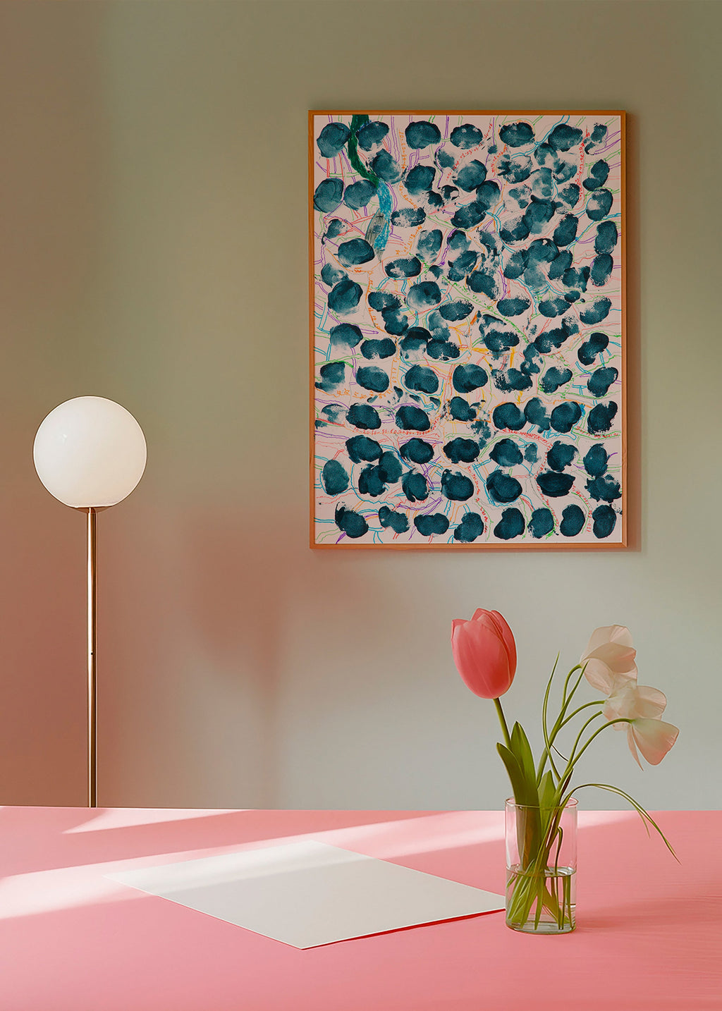 Abstract artwork with blue blotches – Product3