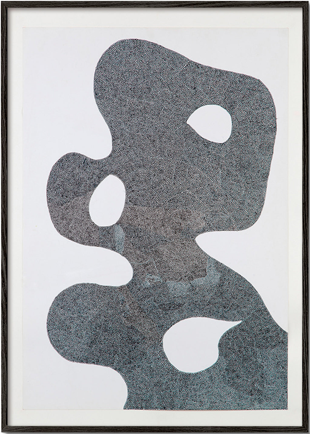 Dotted abstract artwork, large silhouette – Black Frame