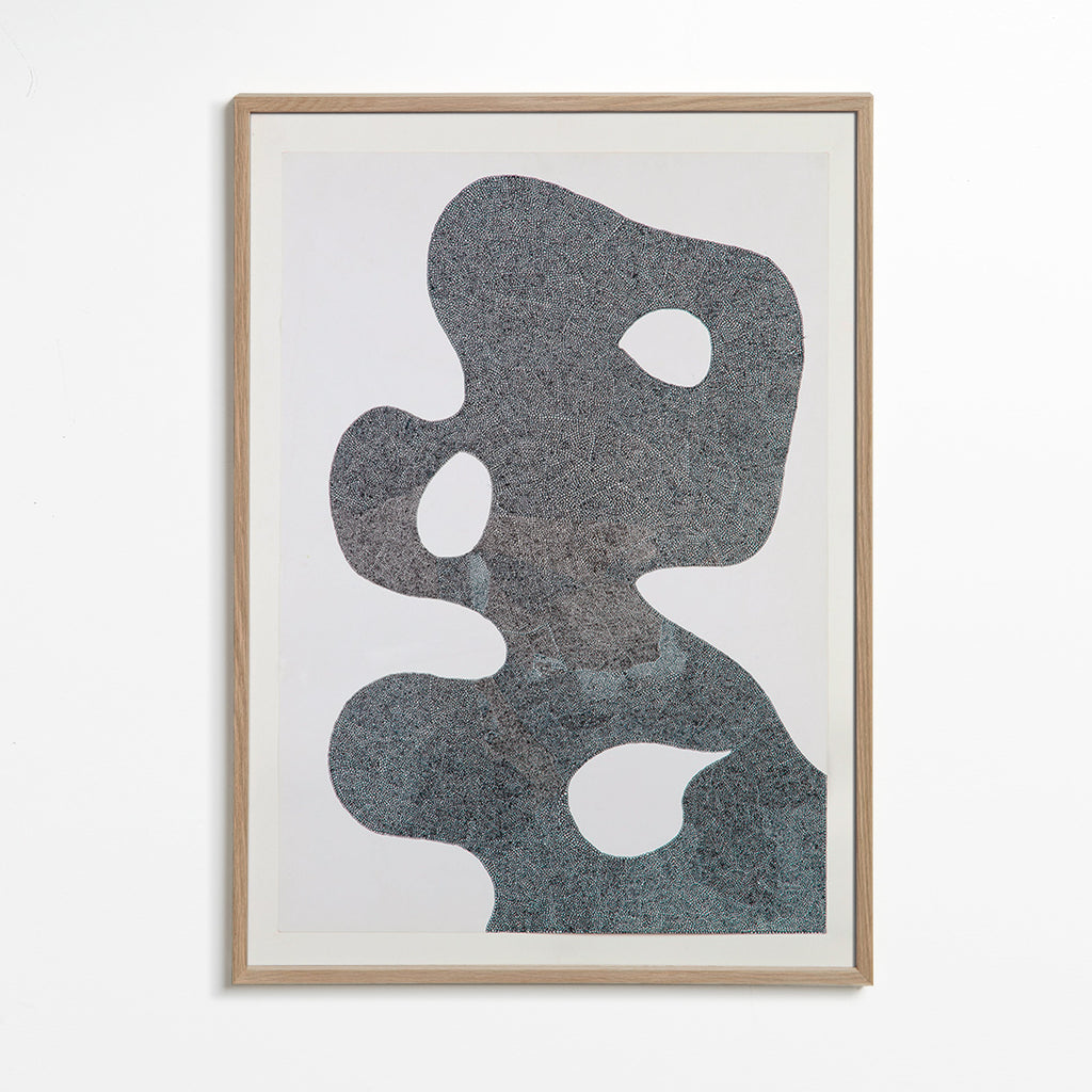 Dotted abstract artwork, large silhouette – Oak Frame